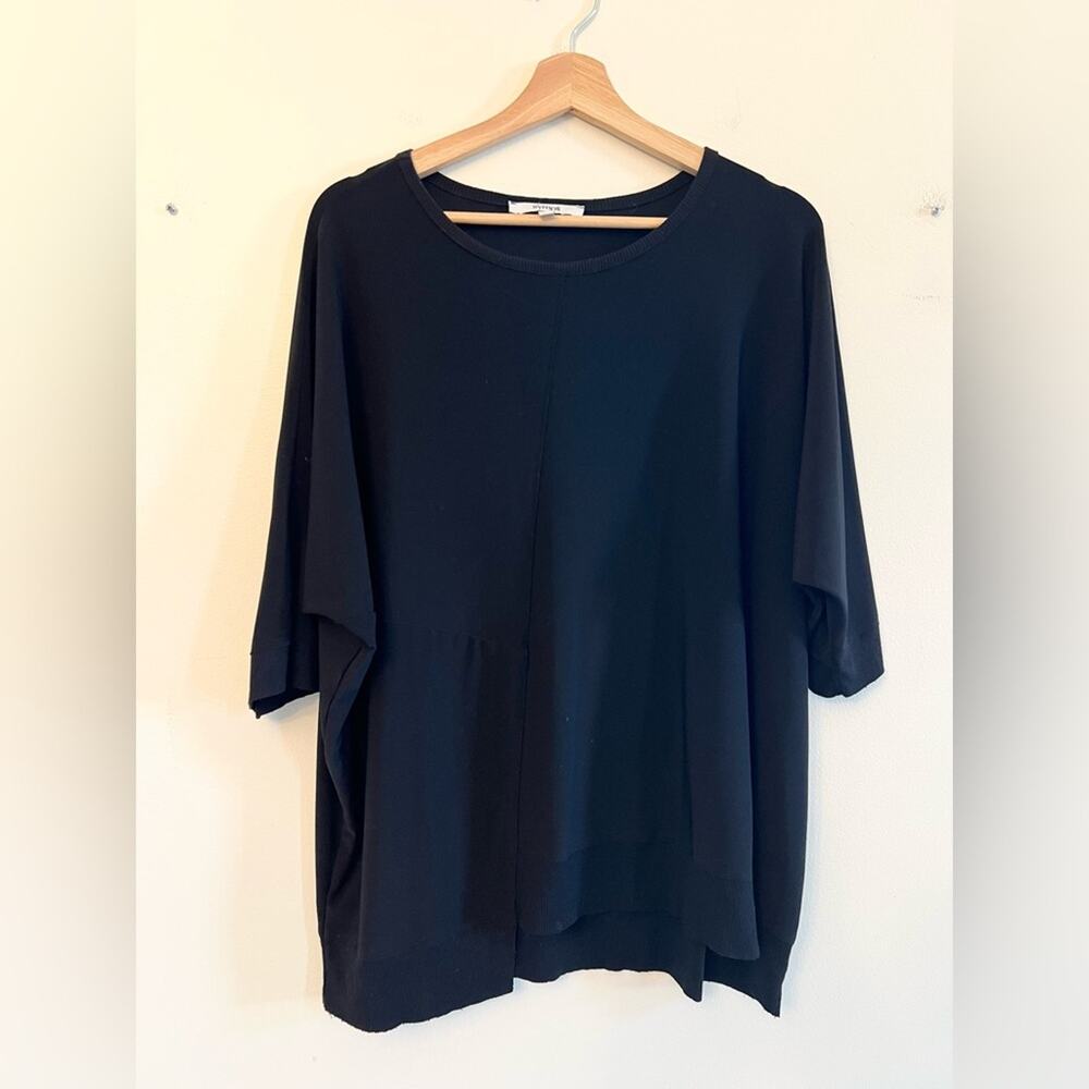Sympli black boxy Dolman sleeve top size 14 lagenlook